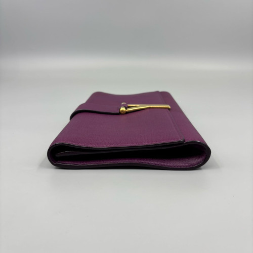 Yves Saint Laurent Classic Y Ligne Clutch Calfskin Purple