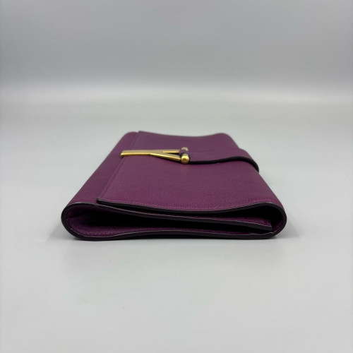 Yves Saint Laurent Classic Y Ligne Clutch Calfskin Purple
