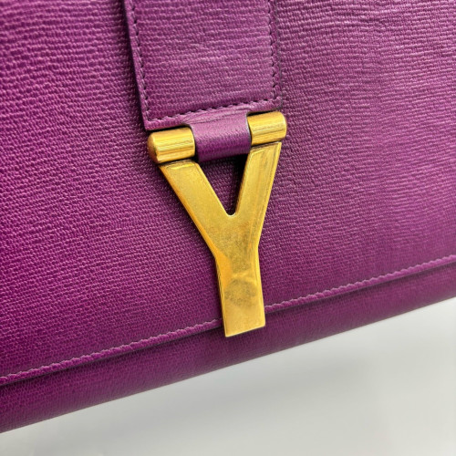 Yves Saint Laurent Classic Y Ligne Clutch Calfskin Purple
