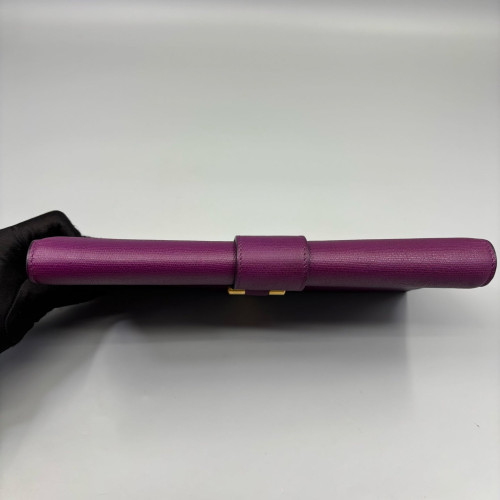 Yves Saint Laurent Classic Y Ligne Clutch Calfskin Purple