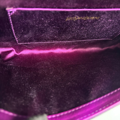Yves Saint Laurent Classic Y Ligne Clutch Calfskin Purple