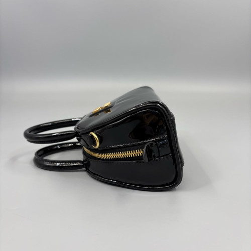 Miu Miu Dome Patent Calfskin Black