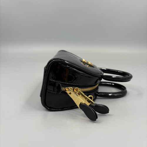 Miu Miu Dome Patent Calfskin Black