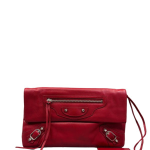 Balenciaga Clutch Calfskin Red
