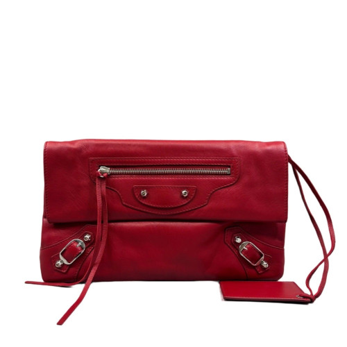 Balenciaga Clutch Calfskin Red