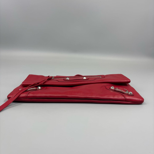 Balenciaga Clutch Calfskin Red