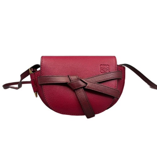 Loewe Mini Gate Calfskin Red Burgundy