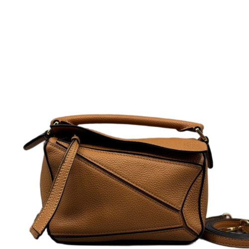 Loewe Mini Puzzle Grained Calfskin Brown