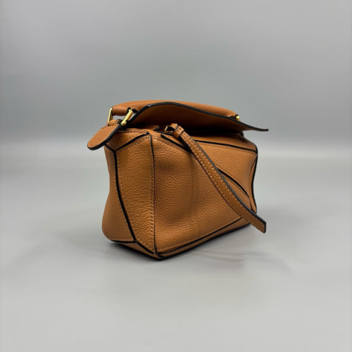 Loewe Mini Puzzle Grained Calfskin Brown