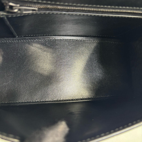 Balenciaga Hourglass Small Calfskin Crocodile Embossed Black