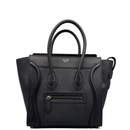 Celine Micro Luggage Grained Calfskin Black