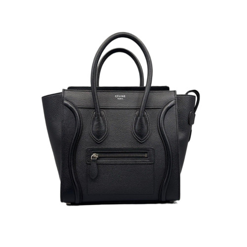 Celine Micro Luggage Grained Calfskin Black