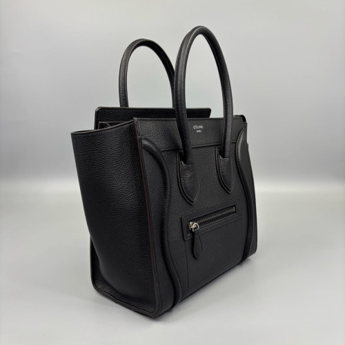 Celine Micro Luggage Grained Calfskin Black