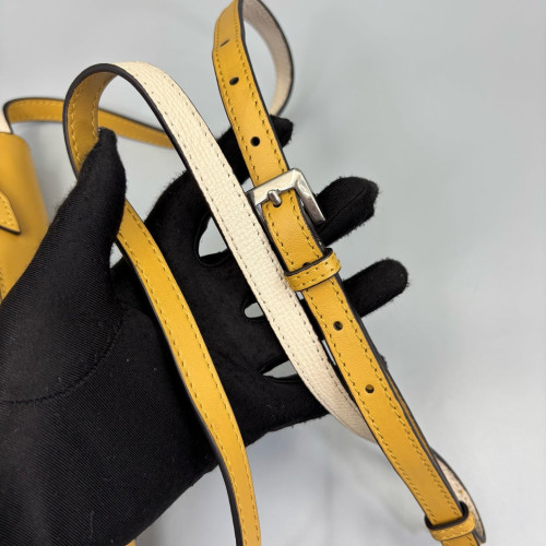 Burberry Small Macken Crossbody Bag Calfskin Yellow Beige