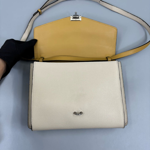 Burberry Small Macken Crossbody Bag Calfskin Yellow Beige