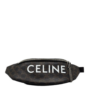 Celine Waist Belt Bag Triomphe Calfskin Canvas Dark Brown Light Brown Black Celine Waist Belt Bag Triomphe Calfskin Canvas Dark Brown Light Brown Black