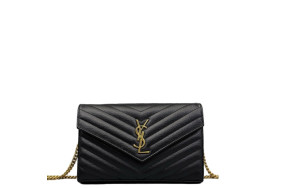 Yves Saint Laurent Envelope Wallet On Chain Caviar Black