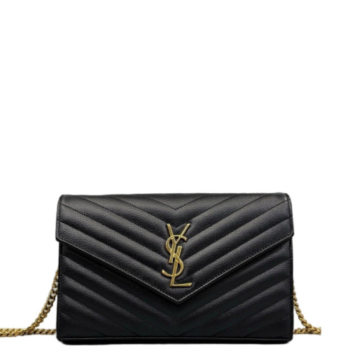 Yves Saint Laurent Envelope Wallet On Chain Caviar Black