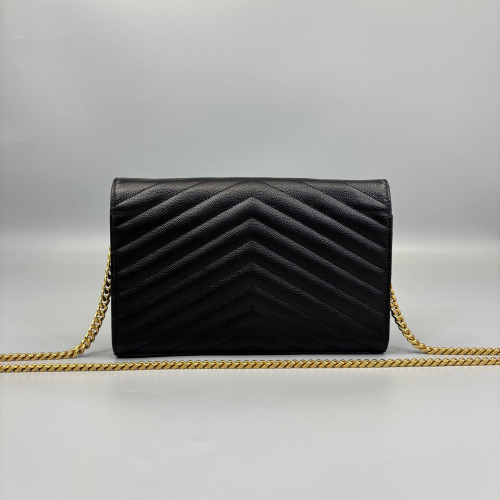 Yves Saint Laurent Envelope Wallet On Chain Caviar Black