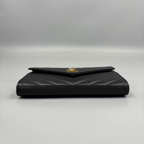Yves Saint Laurent Envelope Wallet On Chain Caviar Black
