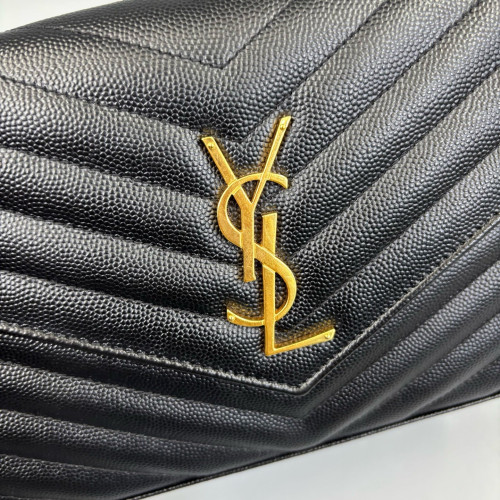 Yves Saint Laurent Envelope Wallet On Chain Caviar Black