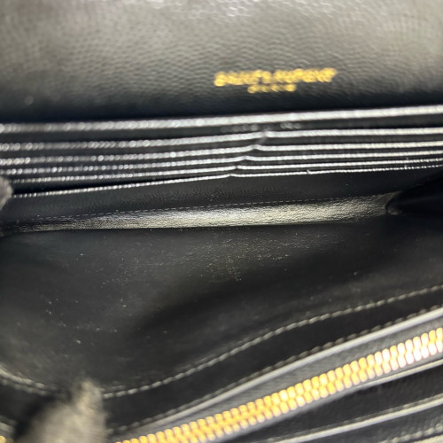 Yves Saint Laurent Envelope Wallet On Chain Caviar Black