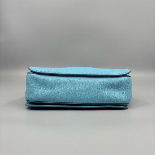Miu Miu Two-Way Bag Grained Calfskin Blue