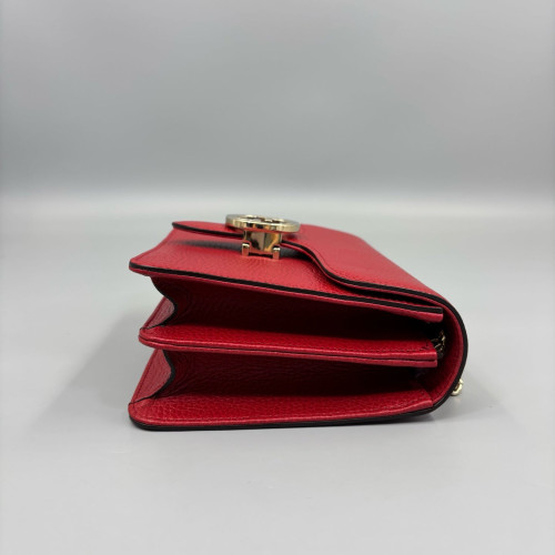 Gucci Small Interlocking G Shoulder Bag Calfskin Red