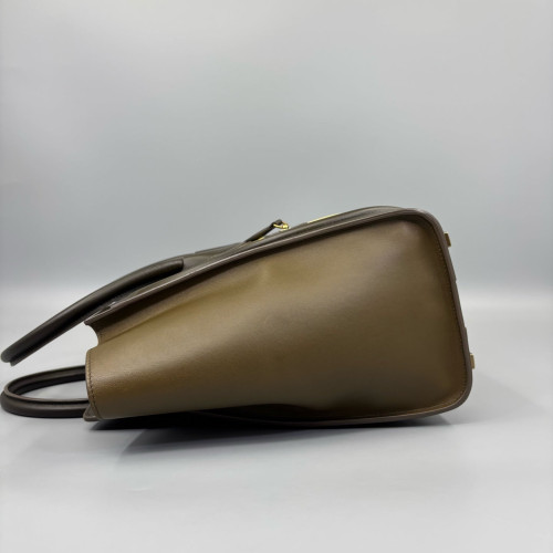 Celine Mini Luggage Calfskin Yellow Brown