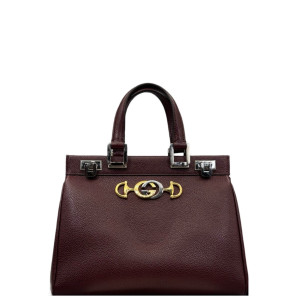 Gucci Small Zumi Top Handle Bag Grained Calfskin Black
