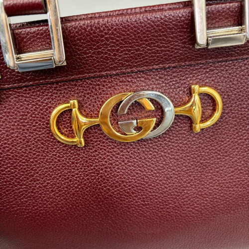 Gucci Small Zumi Top Handle Bag Grained Calfskin Black