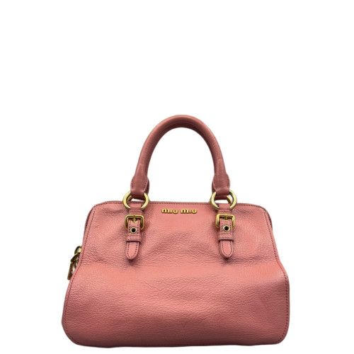 Miu Miu Tote Bag Grained Calfskin Pink
