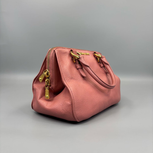 Miu Miu Tote Bag Grained Calfskin Pink