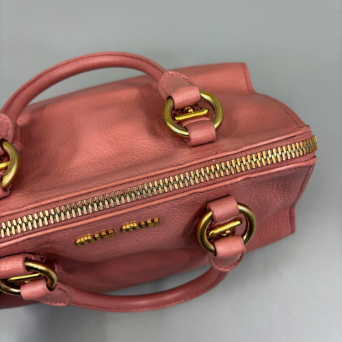Miu Miu Tote Bag Grained Calfskin Pink
