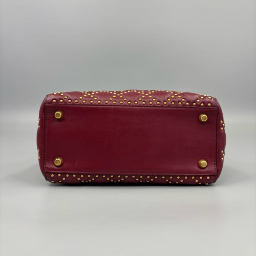 Dior Studded Small Supple Lady Dior Calfskin Red Dior Studded Small Supple Lady Dior Calfskin Red