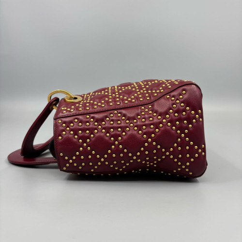 Dior Studded Small Supple Lady Dior Calfskin Red Dior Studded Small Supple Lady Dior Calfskin Red