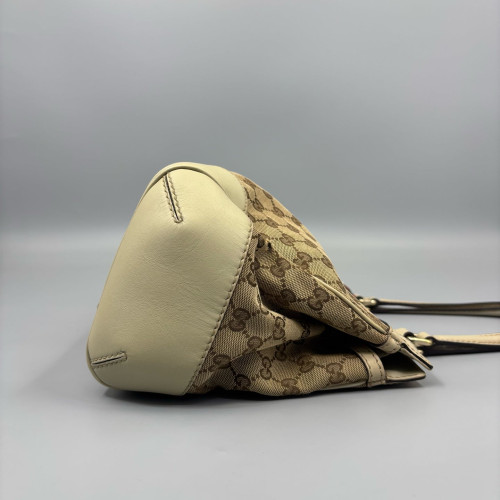Gucci Bow Tote Bag GG Supreme Monogram Beige Brown White