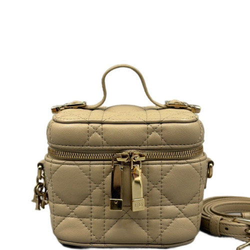 Dior Small Diortravel Vanity Case Calfskin Beige