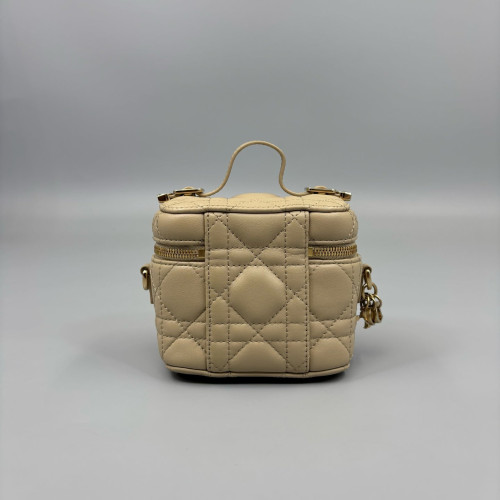 Dior Small Diortravel Vanity Case Calfskin Beige