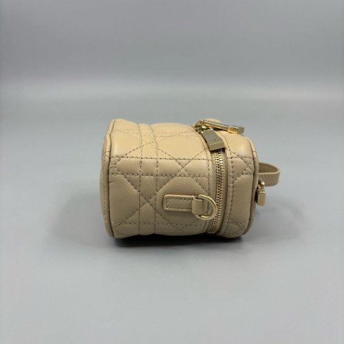 Dior Small Diortravel Vanity Case Calfskin Beige