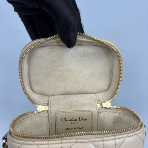 Dior Small Diortravel Vanity Case Calfskin Beige