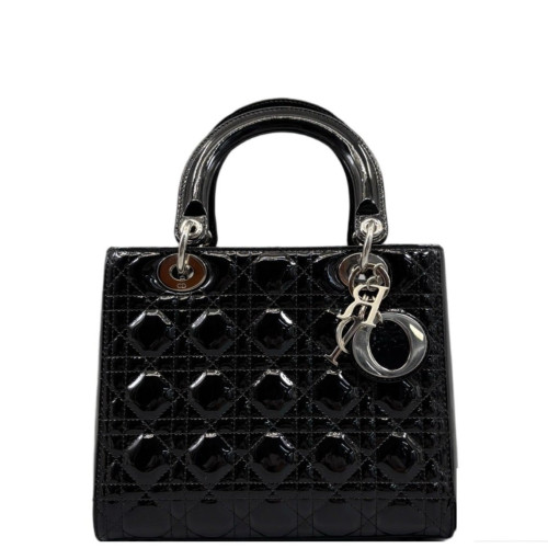 Dior Medium Lady Dior Patent Calfskin Black Dior Medium Lady Dior Patent Calfskin Black