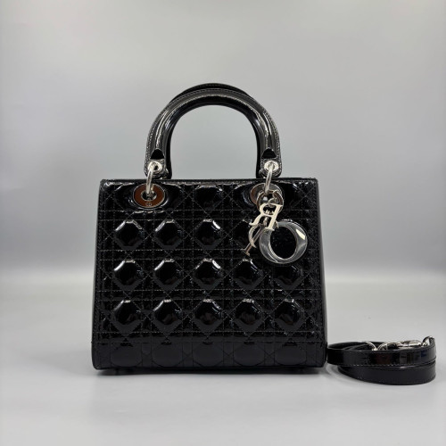 Dior Medium Lady Dior Patent Calfskin Black Dior Medium Lady Dior Patent Calfskin Black