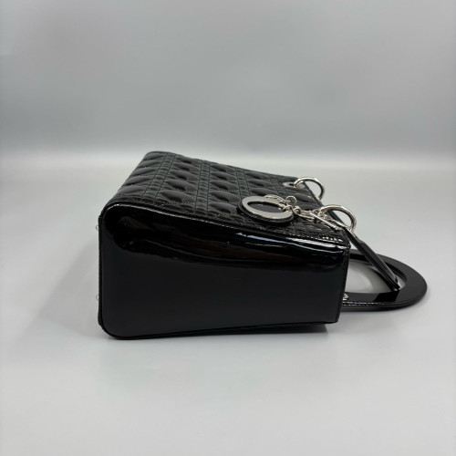 Dior Medium Lady Dior Patent Calfskin Black Dior Medium Lady Dior Patent Calfskin Black