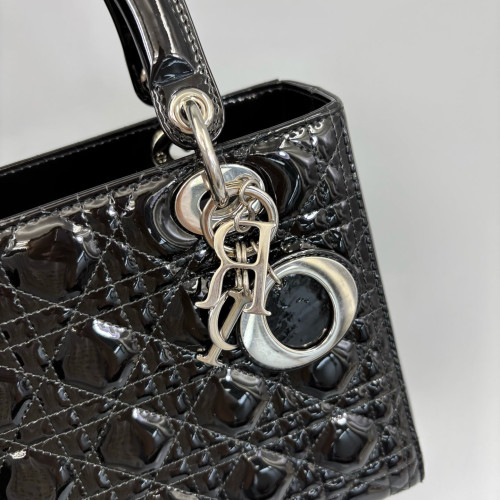 Dior Medium Lady Dior Patent Calfskin Black Dior Medium Lady Dior Patent Calfskin Black