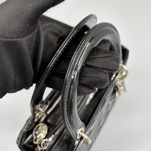 Dior Medium Lady Dior Patent Calfskin Black Dior Medium Lady Dior Patent Calfskin Black