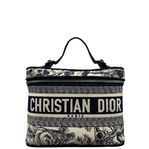 Dior Diortravel Vanity Case Oblique Beige Navy Black