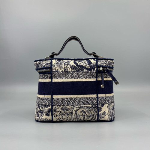 Dior Diortravel Vanity Case Oblique Beige Navy Black