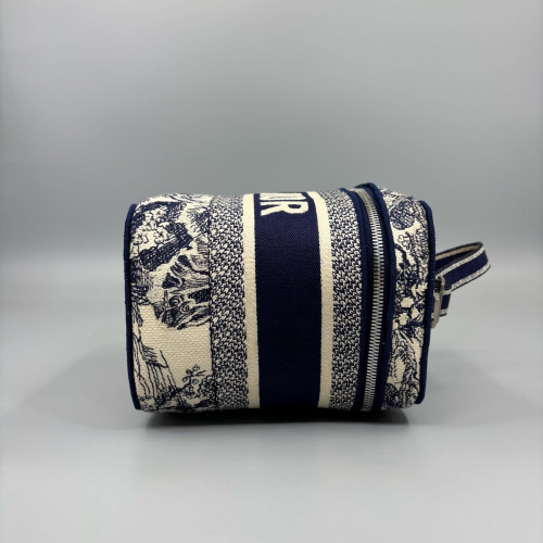 Dior Diortravel Vanity Case Oblique Beige Navy Black