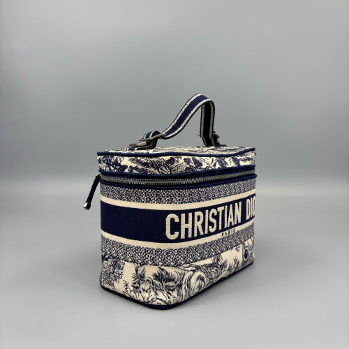 Dior Diortravel Vanity Case Oblique Beige Navy Black